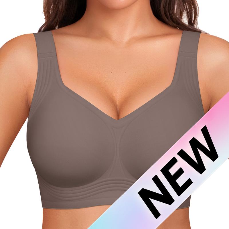 Women Wirefree Bras for Women Full Coverage No Underwire Everyday Bras Comfortable Wireless Padded Jelly Bras