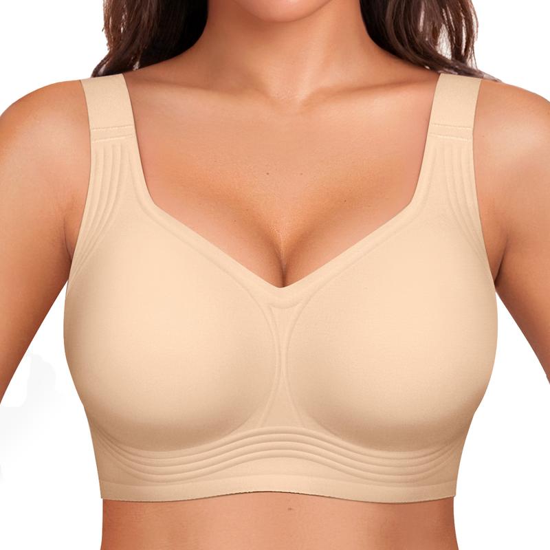 Women Wirefree Bras for Women Full Coverage No Underwire Everyday Bras Comfortable Wireless Padded Jelly Bras