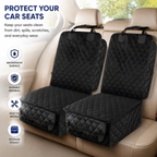 Waterproof Front Seat Pet Car Cover, 2 Pack, Dog Seat Protector for Hair, Dirt & Spills