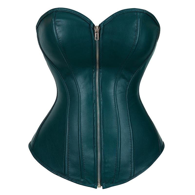 Bonded Leather Bustier Corset Top for Women Faux Leather Bustier Corset Top Steampunk Waist Cincher.
