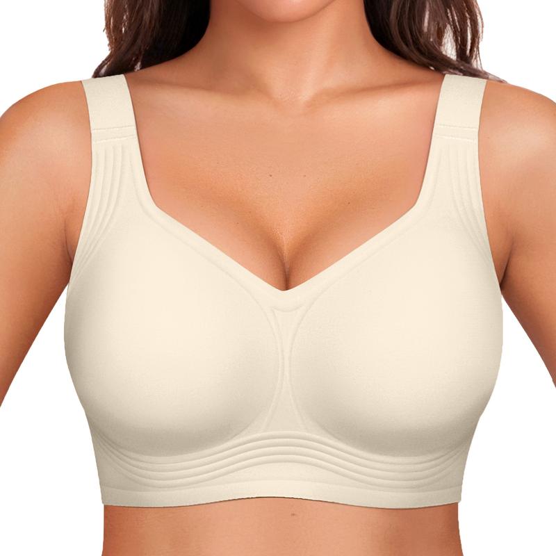 Women Wirefree Bras for Women Full Coverage No Underwire Everyday Bras Comfortable Wireless Padded Jelly Bras