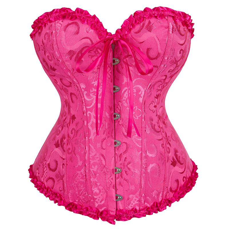 Women's Lace Up Boned Overbust Corset Bustier Lingerie Bodyshaper TopRenaissance