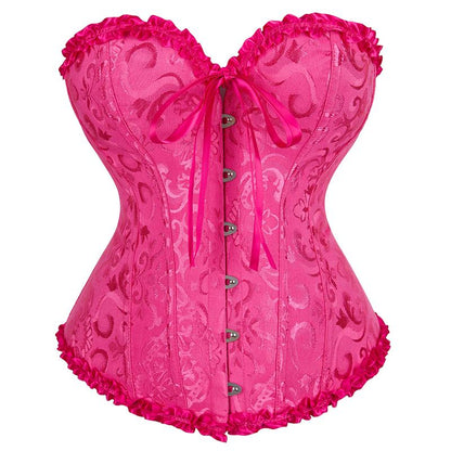 Women's Lace Up Boned Overbust Corset Bustier Lingerie Bodyshaper TopRenaissance