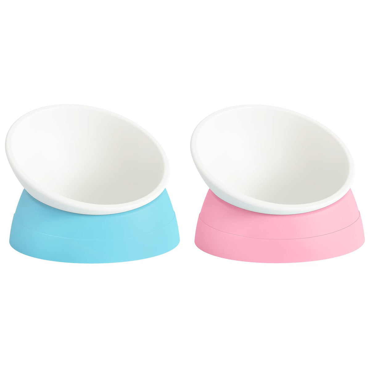 2-Pack Adjustable Tilted Cat Bowls – 17 oz