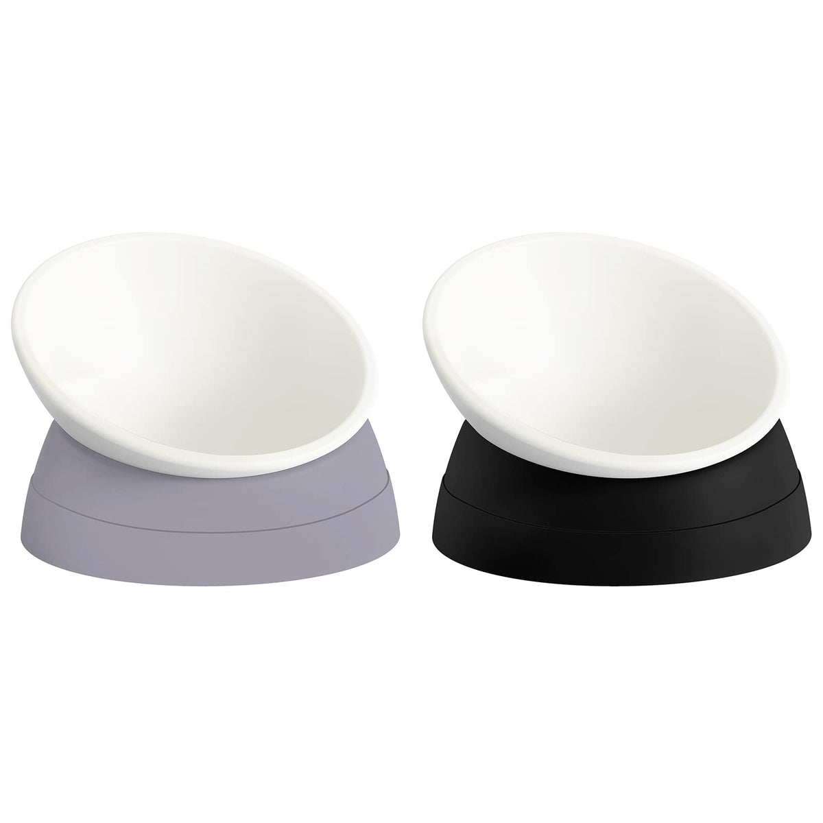 2-Pack Adjustable Tilted Cat Bowls – 17 oz