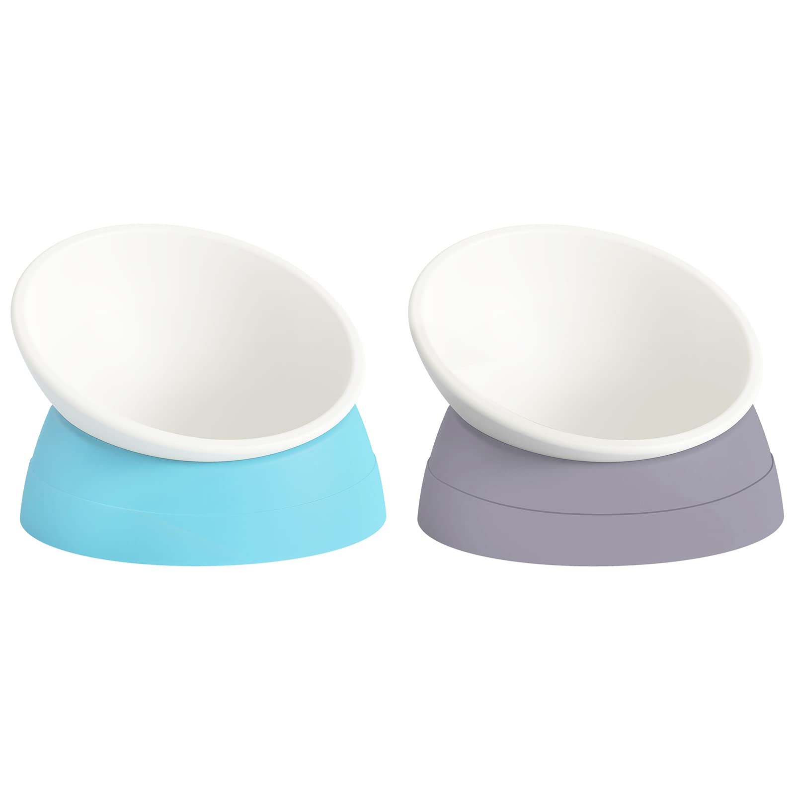 2-Pack Adjustable Tilted Cat Bowls – 17 oz