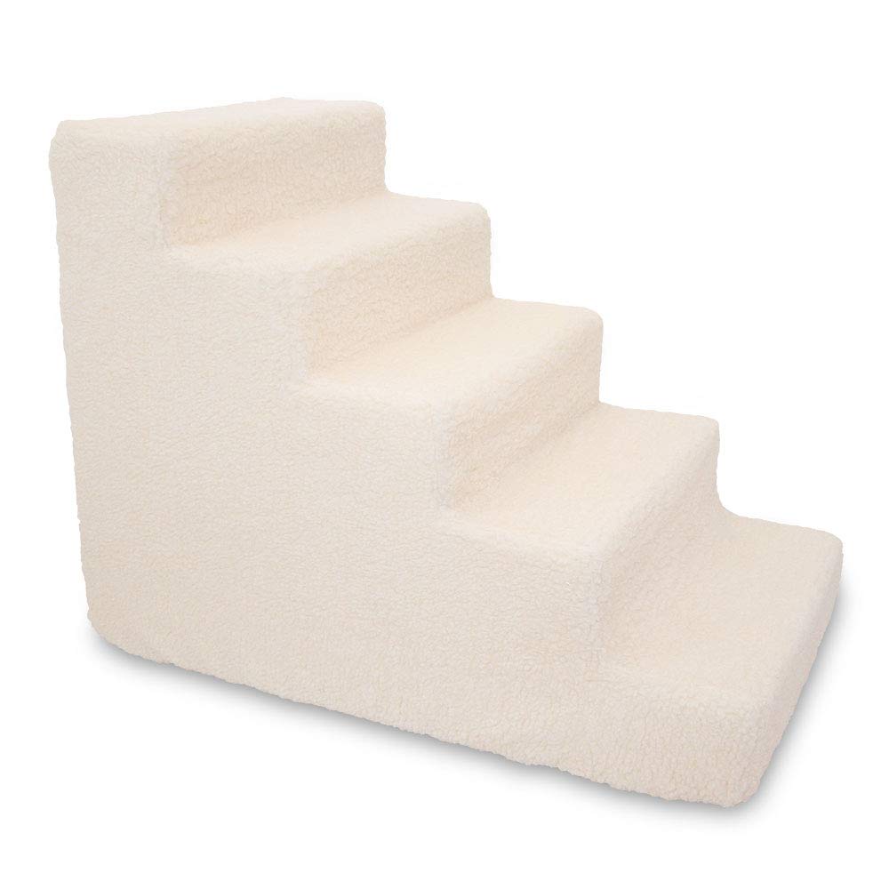4-Step Dog Stairs for Small Dogs & Cats – 18" Foam Pet Steps for Bed & Couch
