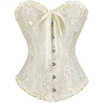 Women's Lace Up Boned Overbust Corset Bustier Lingerie Bodyshaper TopRenaissance