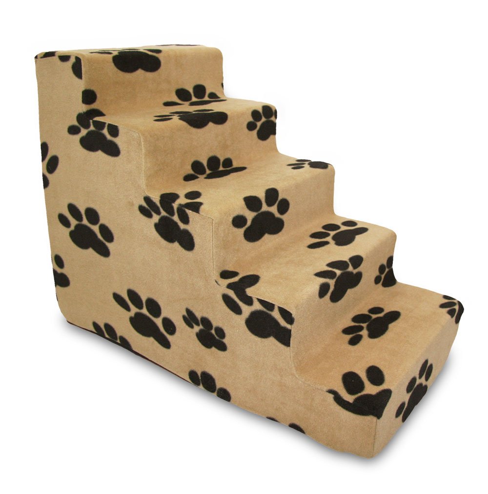 4-Step Dog Stairs for Small Dogs & Cats – 18" Foam Pet Steps for Bed & Couch