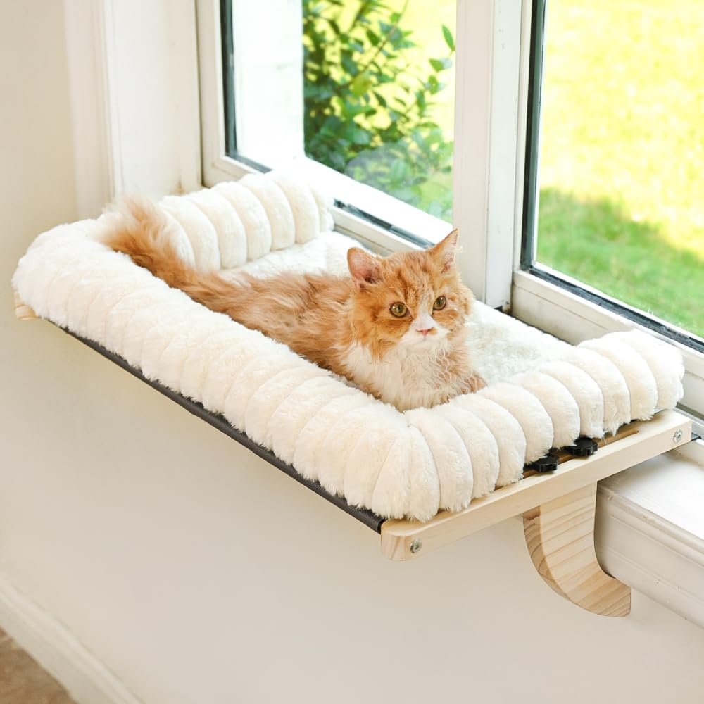 Cloud-Soft Cat Window Sill Perch – Cushioned Window Bed with Zipper Design, Large
