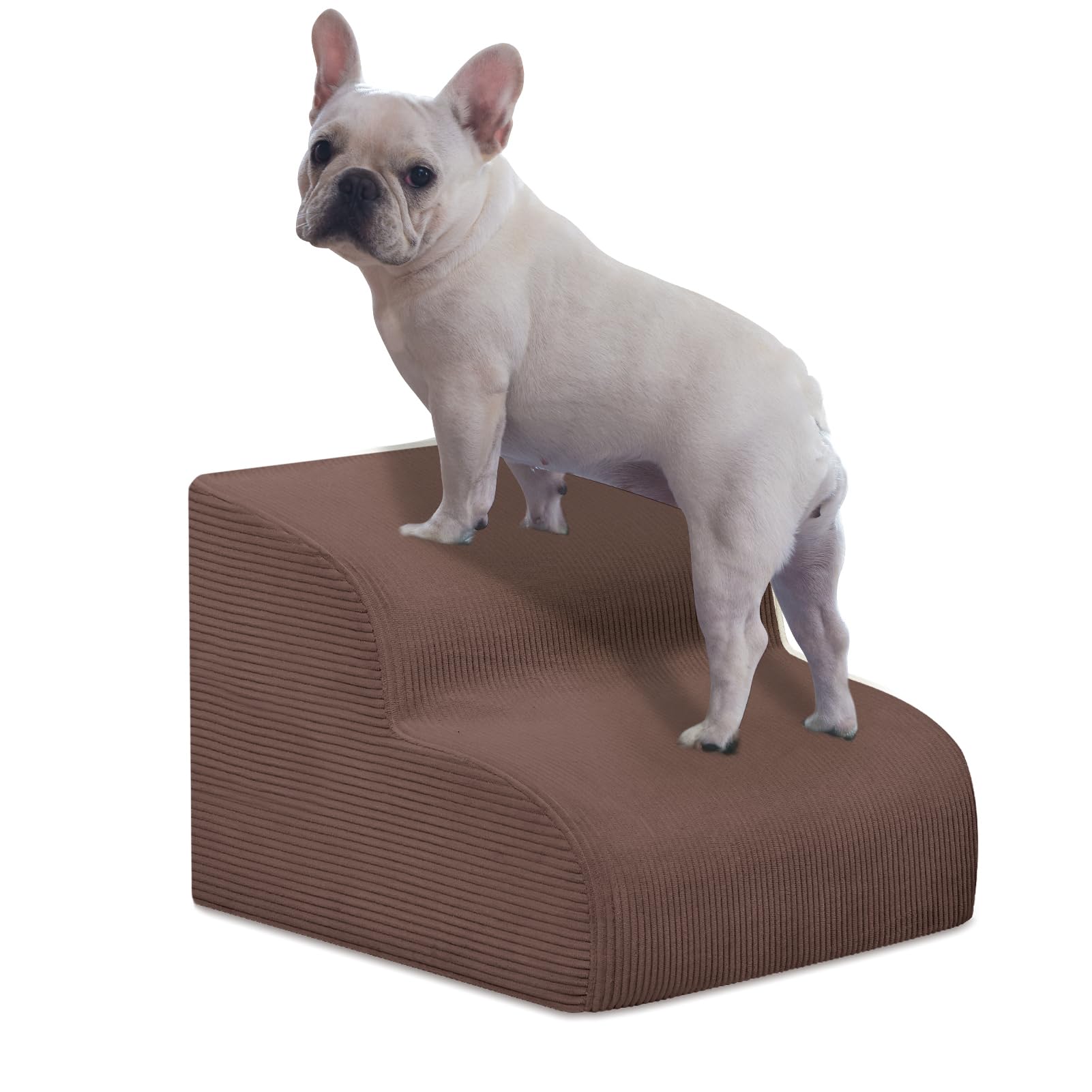 4-Step Dog Stairs for Small Dogs & Cats – Foam Pet Steps for Bed & Sofa
