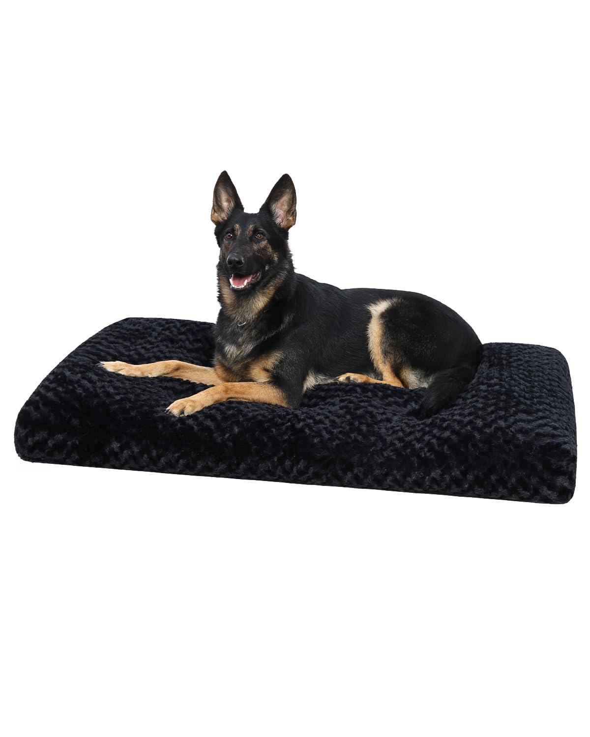 41" Washable Large Dog Bed – Soft Plush Crate Mat with Non-Slip Bottom, Gray