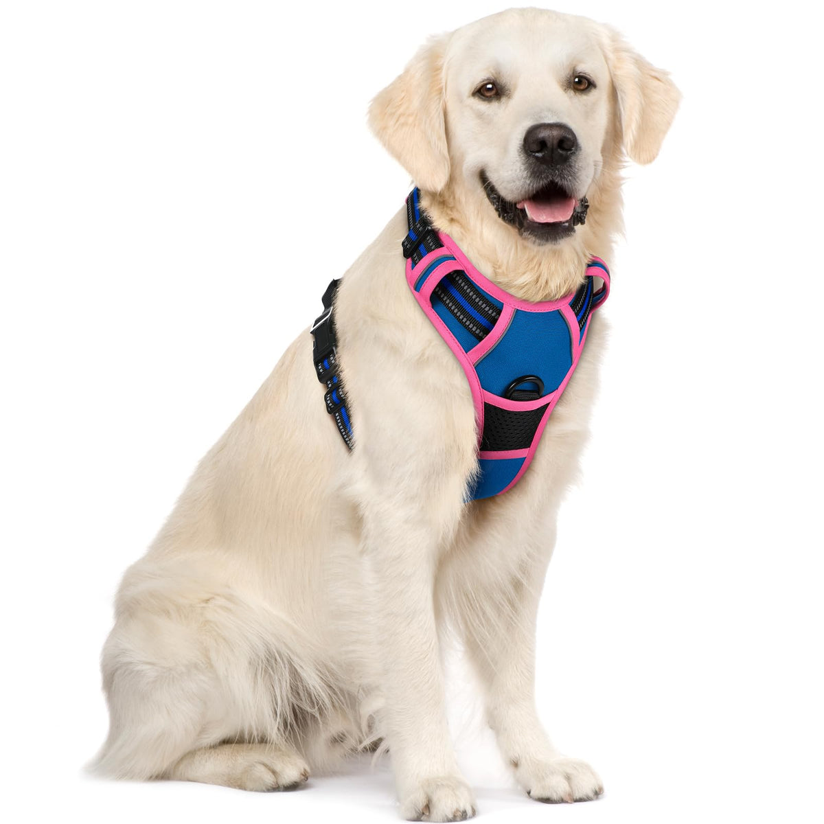 No Pull Dog Harness for Large Dogs – Adjustable Pet Vest with 2 Leash Clips
