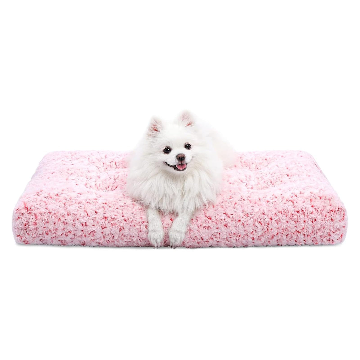 41" Washable Large Dog Bed – Soft Plush Crate Mat with Non-Slip Bottom, Gray