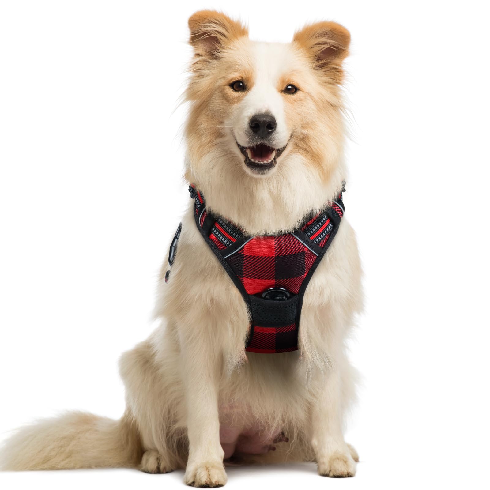 No Pull Dog Harness for Large Dogs – Adjustable Pet Vest with 2 Leash Clips