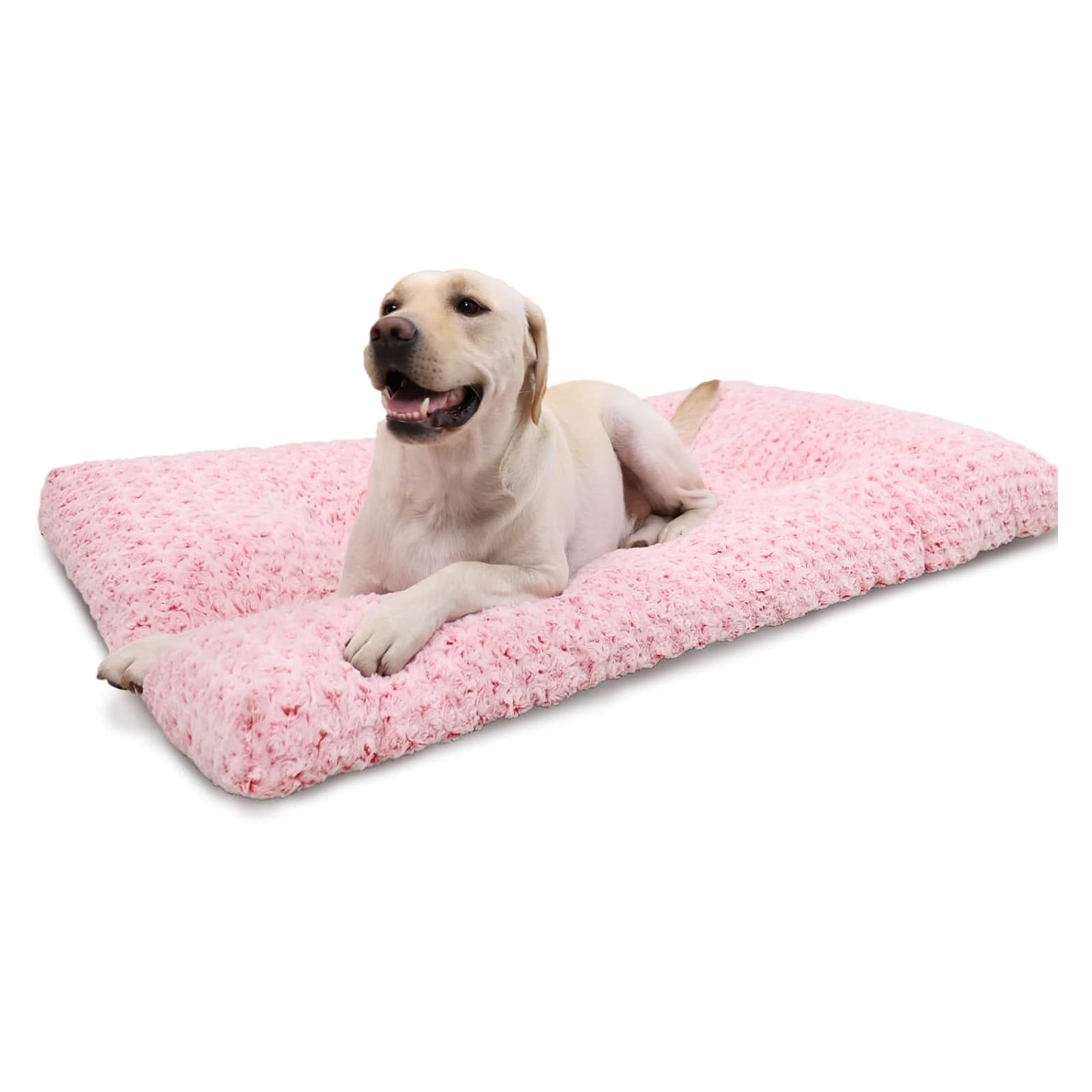 41" Washable Large Dog Bed – Soft Plush Crate Mat with Non-Slip Bottom, Gray