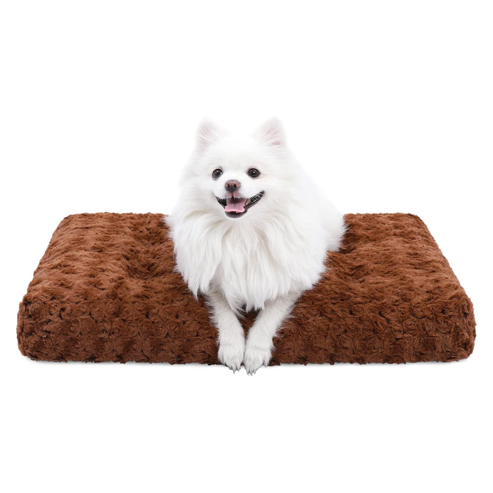 41" Washable Large Dog Bed – Soft Plush Crate Mat with Non-Slip Bottom, Gray