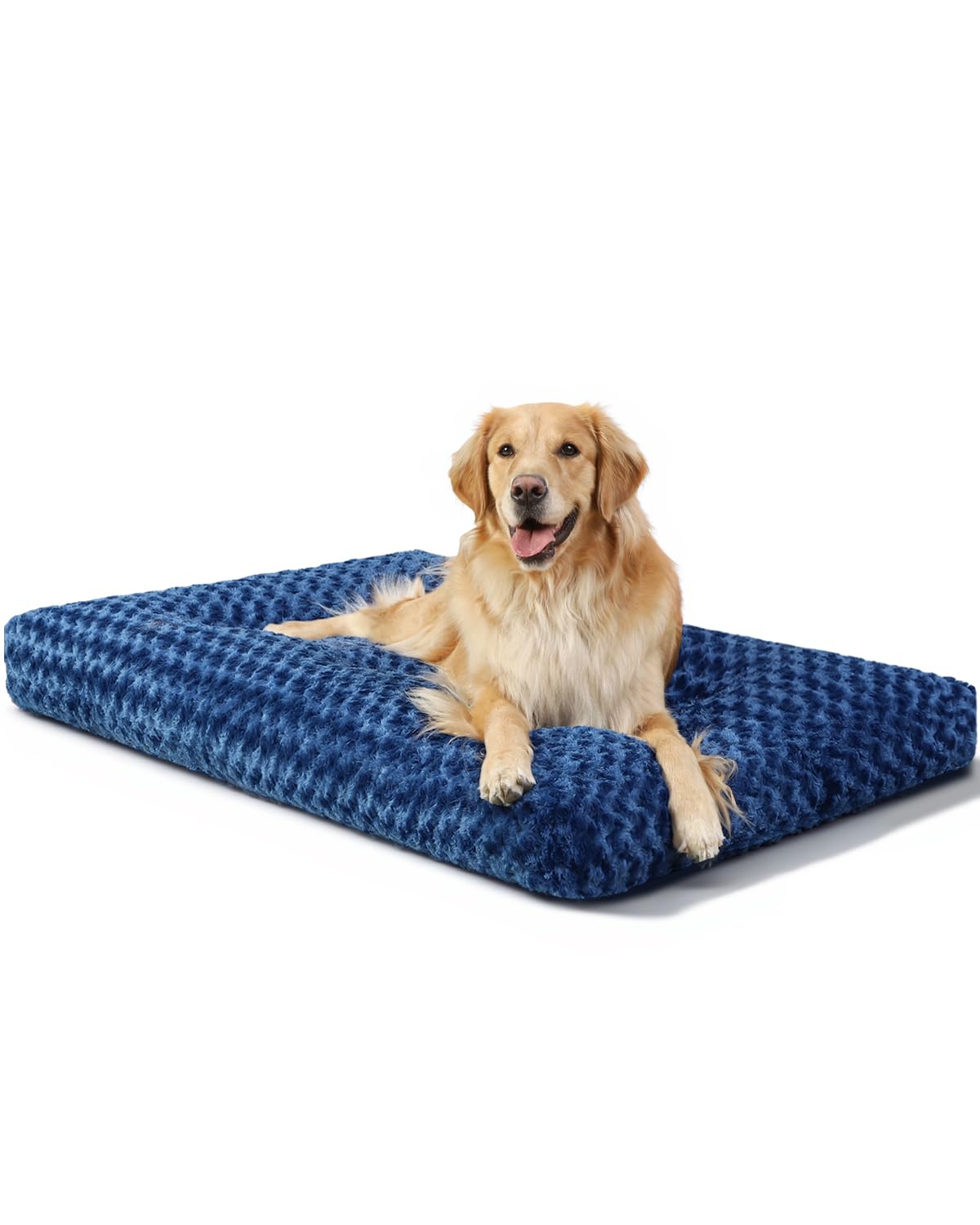 41" Washable Large Dog Bed – Soft Plush Crate Mat with Non-Slip Bottom, Gray