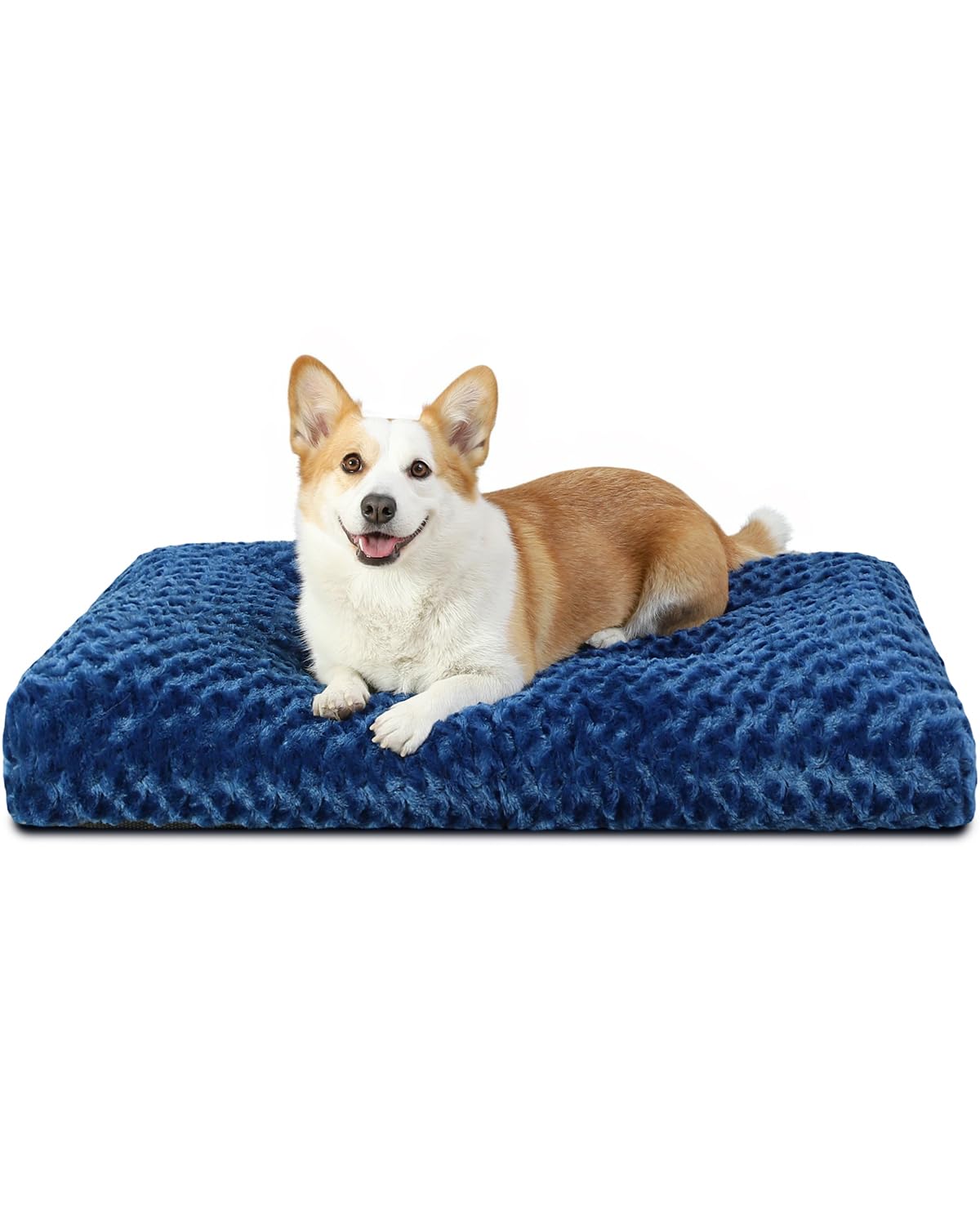 41" Washable Large Dog Bed – Soft Plush Crate Mat with Non-Slip Bottom, Gray
