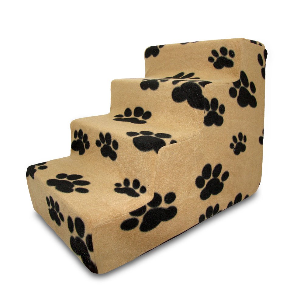 4-Step Dog Stairs for Small Dogs & Cats – 18" Foam Pet Steps for Bed & Couch
