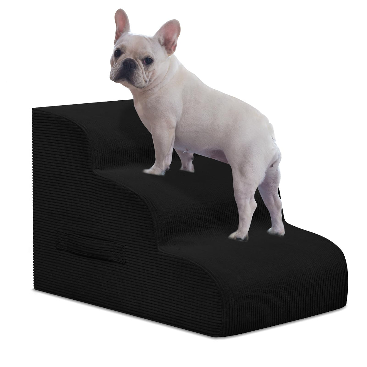 4-Step Dog Stairs for Small Dogs & Cats – Foam Pet Steps for Bed & Sofa