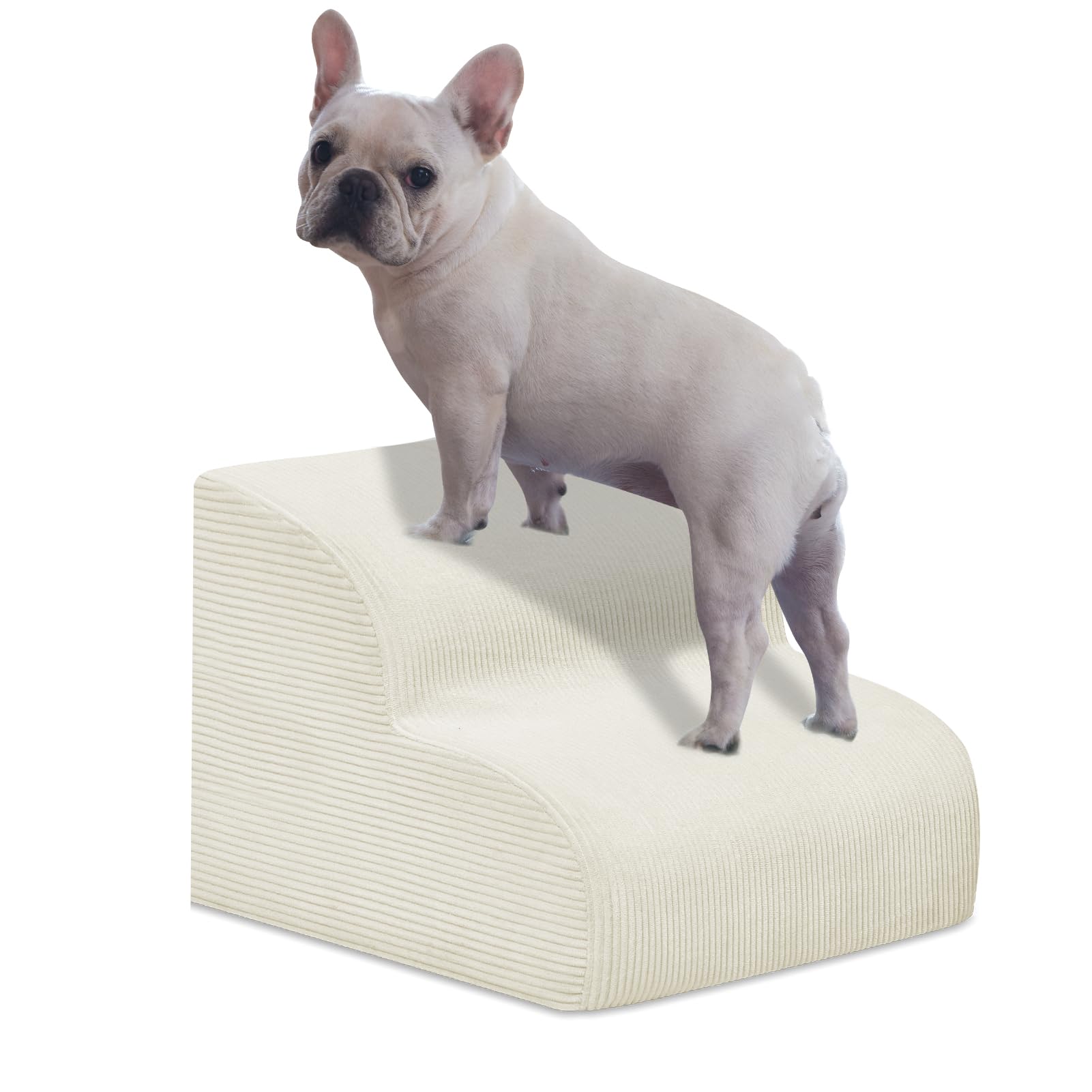 4-Step Dog Stairs for Small Dogs & Cats – Foam Pet Steps for Bed & Sofa