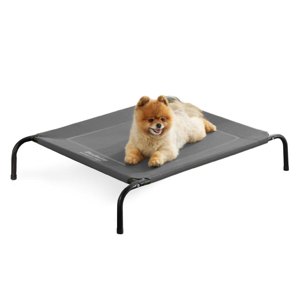 49" Large Elevated Cooling Dog Bed – Breathable Raised Outdoor Pet Cot, Grey