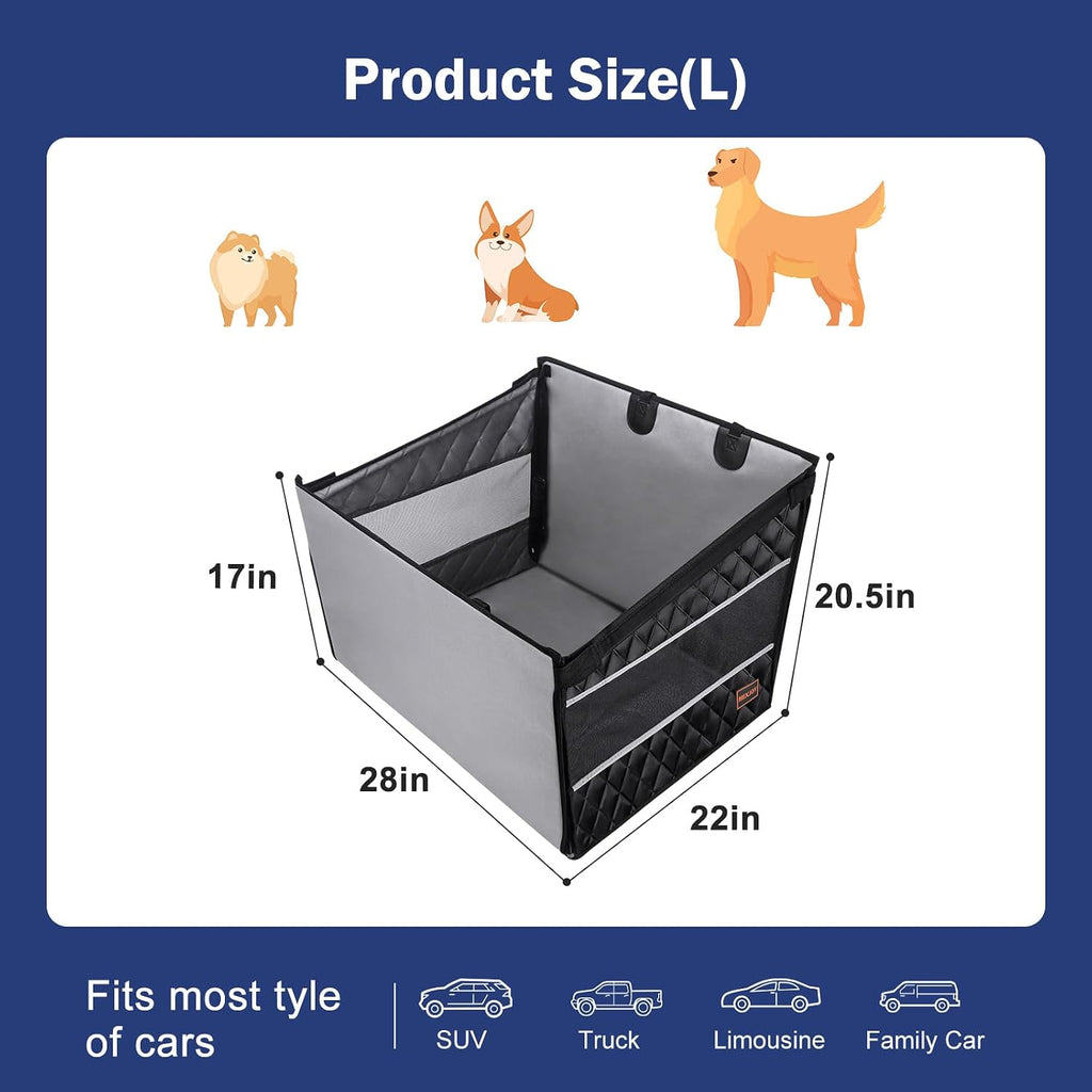 Dog Car Seat Hammock with Mesh Window