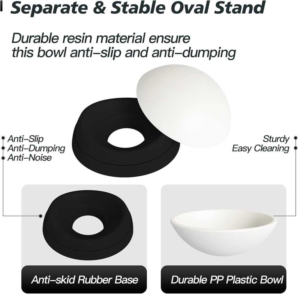 2-Pack Adjustable Tilted Cat Bowls – 17 oz