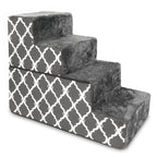 4-Step Dog Stairs for Small Dogs & Cats – 18" Foam Pet Steps for Bed & Couch