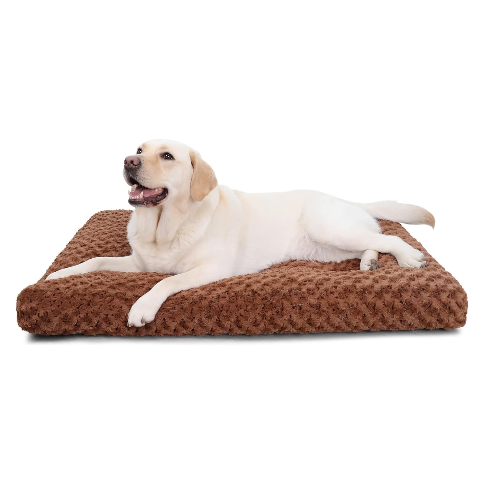 41" Washable Large Dog Bed – Soft Plush Crate Mat with Non-Slip Bottom, Gray