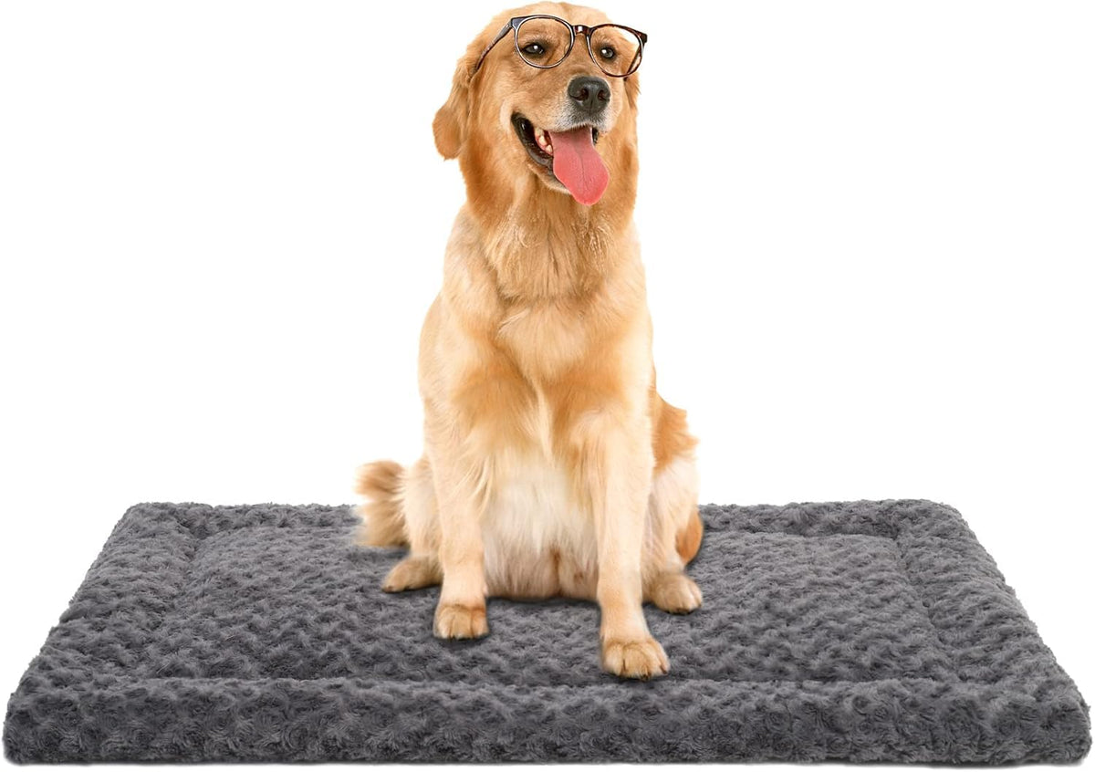 36" x 23" Washable Dog Bed Mat – Soft Plush Crate Pad for Medium Dogs