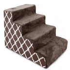 4-Step Dog Stairs for Small Dogs & Cats – 18" Foam Pet Steps for Bed & Couch