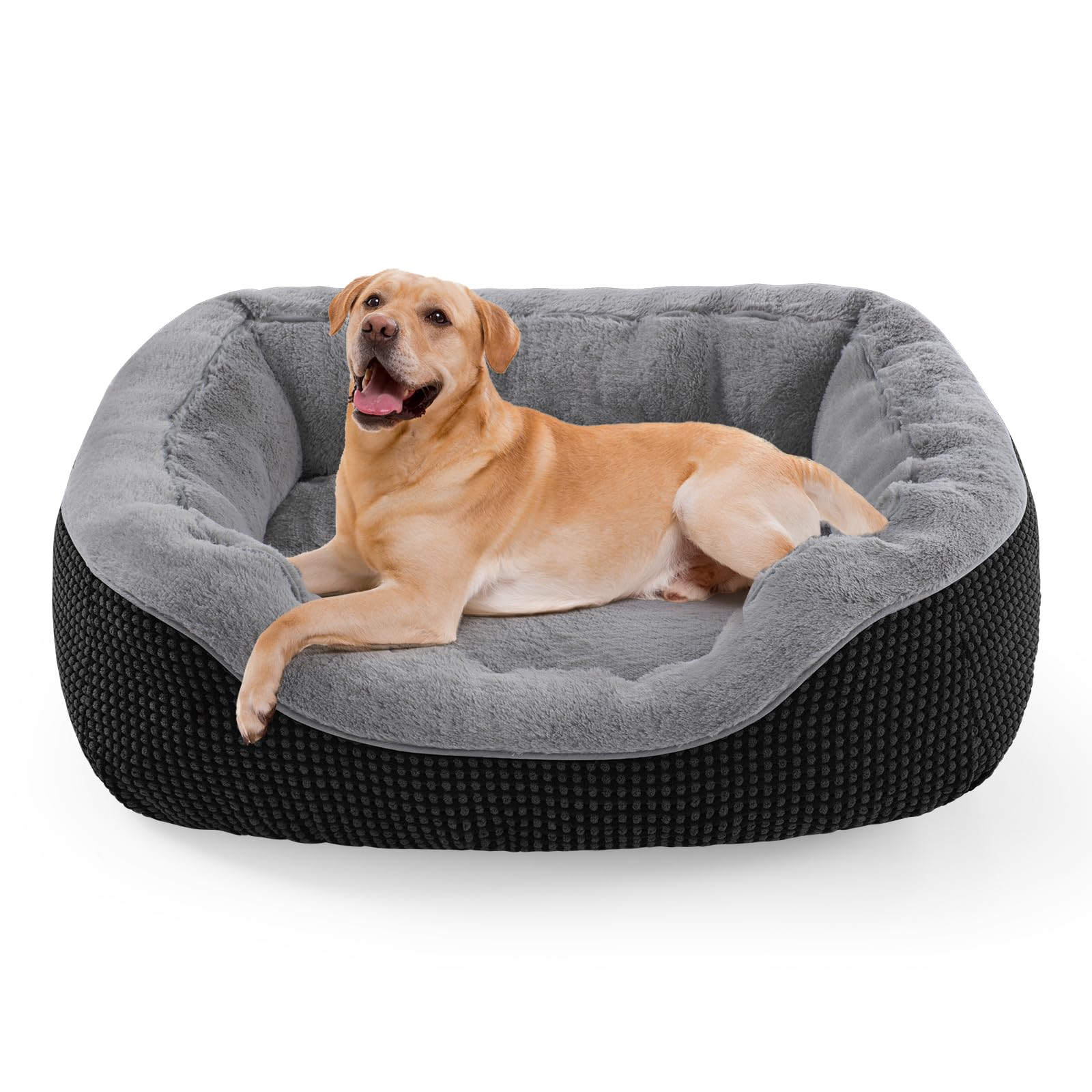 Medium Dog Bed with Raised Sides – 30" x 24" Washable Pet Bed