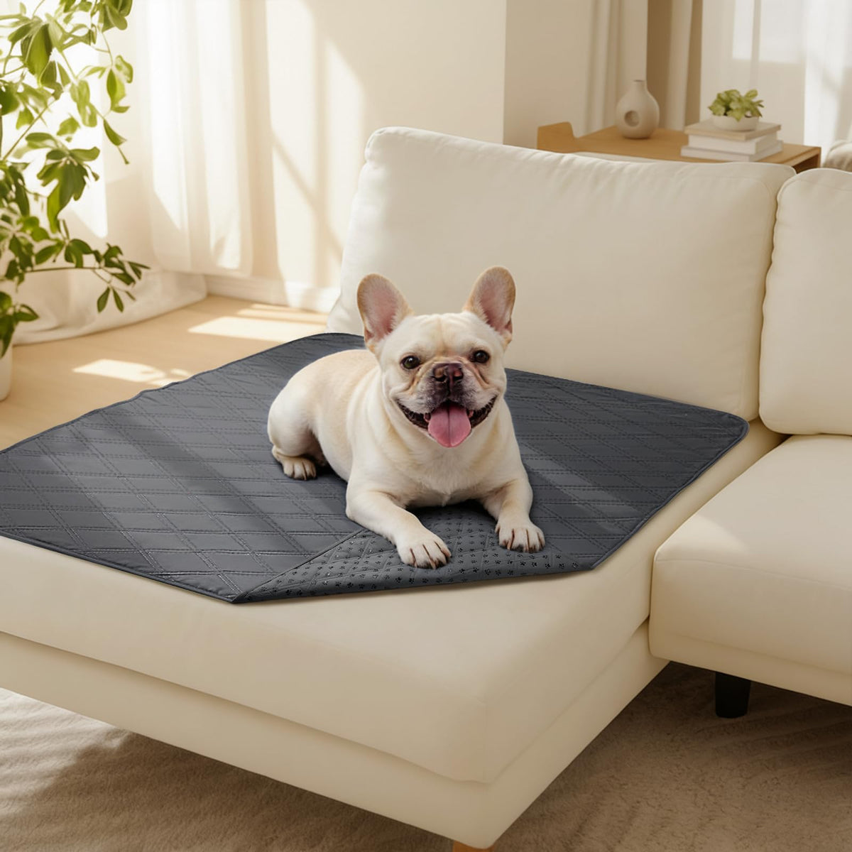 Quilted Pet Couch Protector with Non-Slip Back