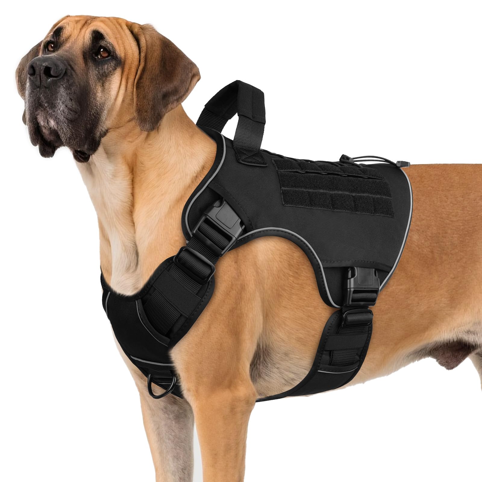 Tactical Dog Harness for Large Dogs – Adjustable No Pull Harness with Handle