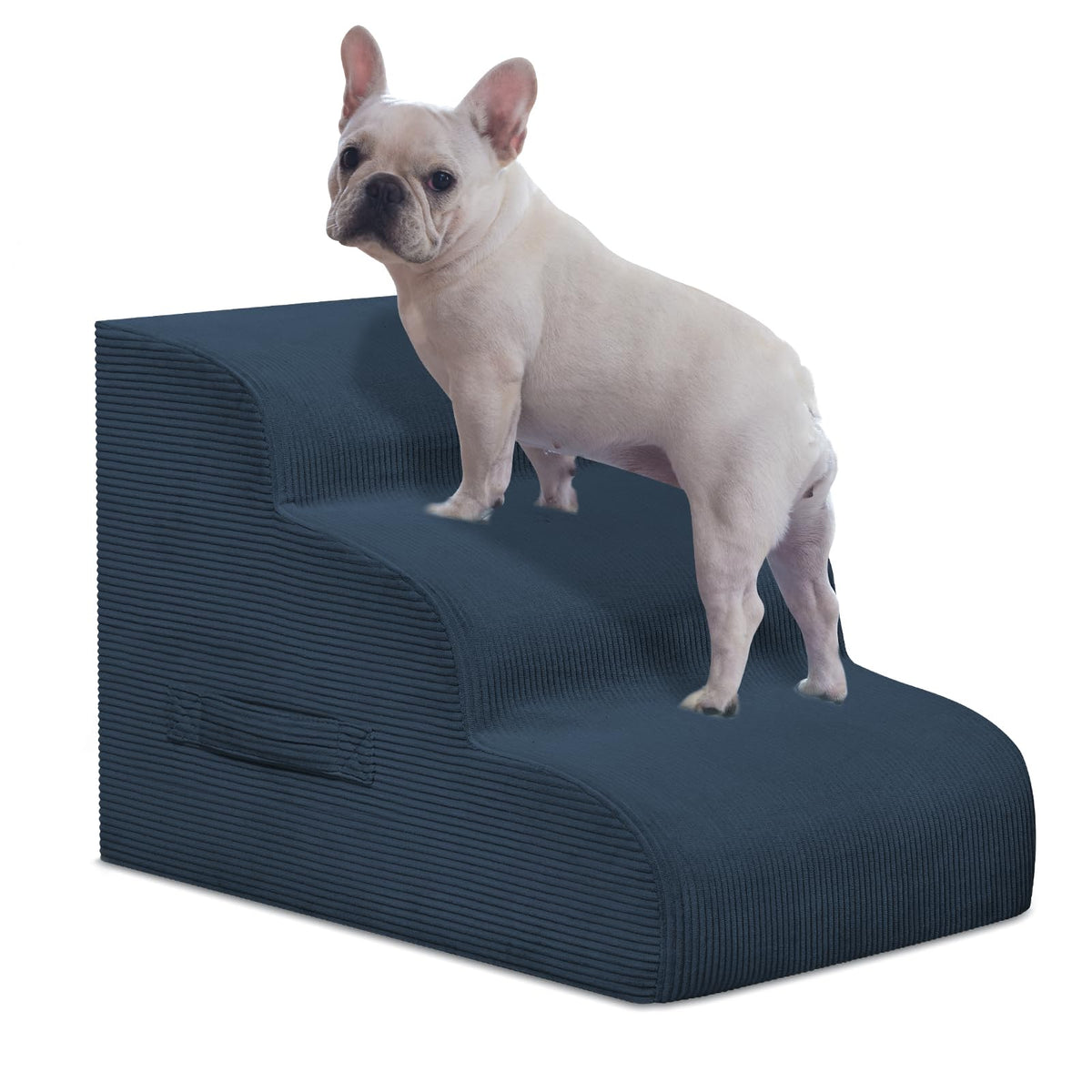 4-Step Dog Stairs for Small Dogs & Cats – Foam Pet Steps for Bed & Sofa