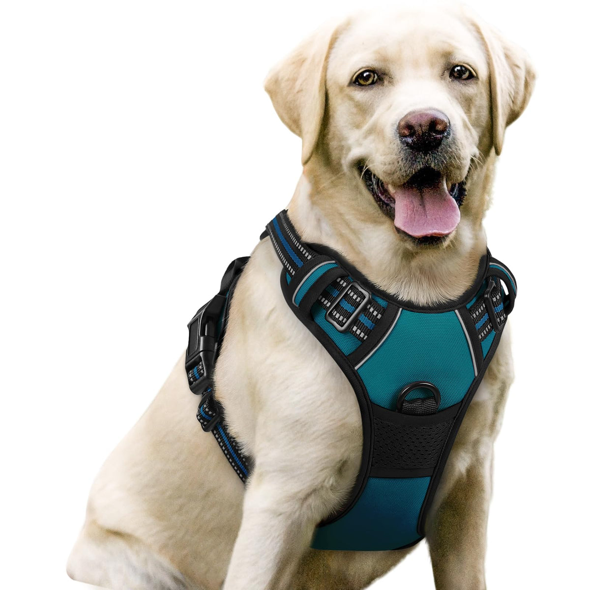 No Pull Dog Harness for Large Dogs – Adjustable Pet Vest with 2 Leash Clips