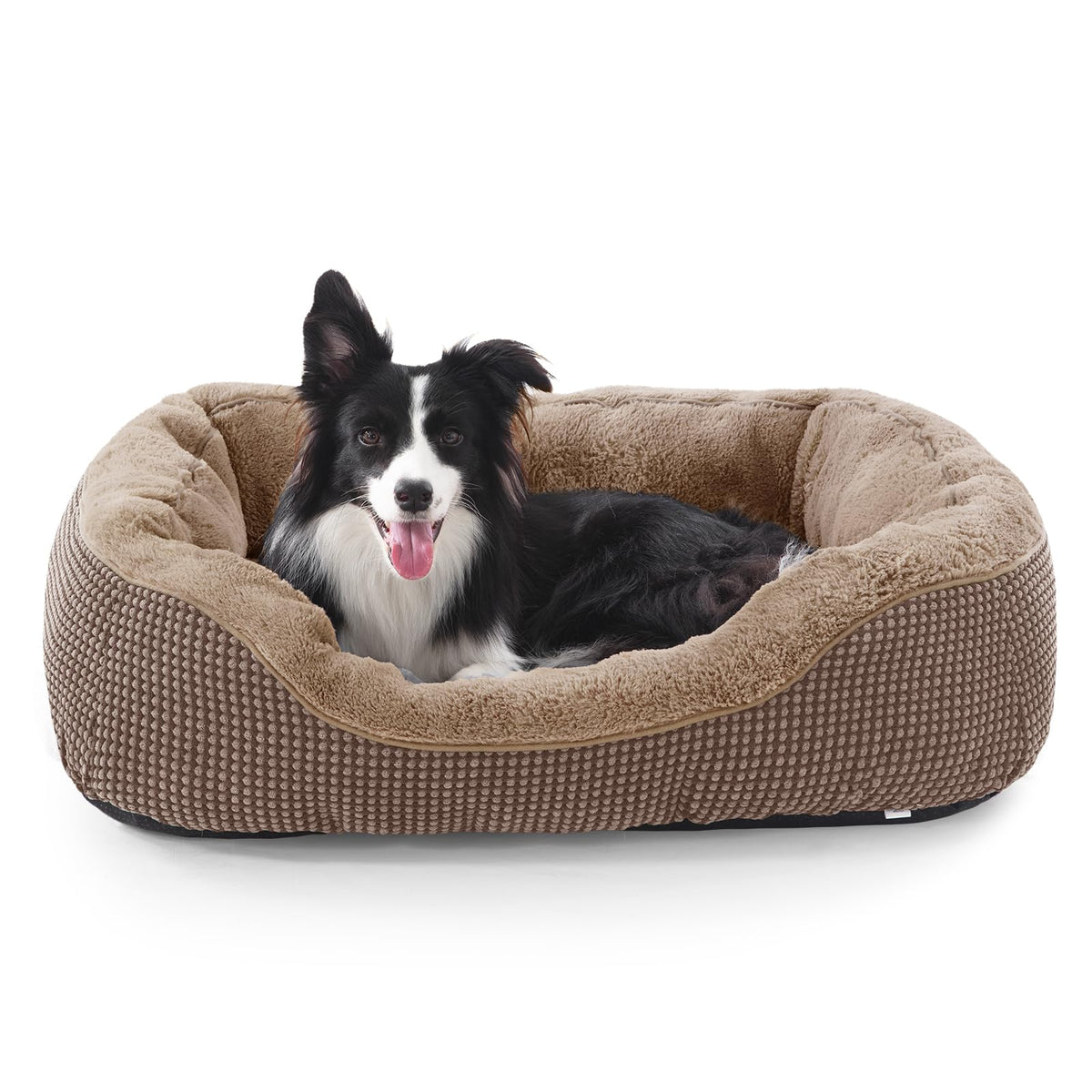 Medium Dog Bed with Raised Sides – 30" x 24" Washable Pet Bed