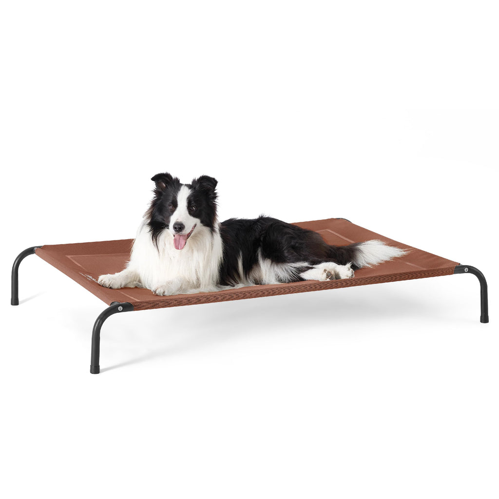 49" Large Elevated Cooling Dog Bed – Breathable Raised Outdoor Pet Cot, Grey