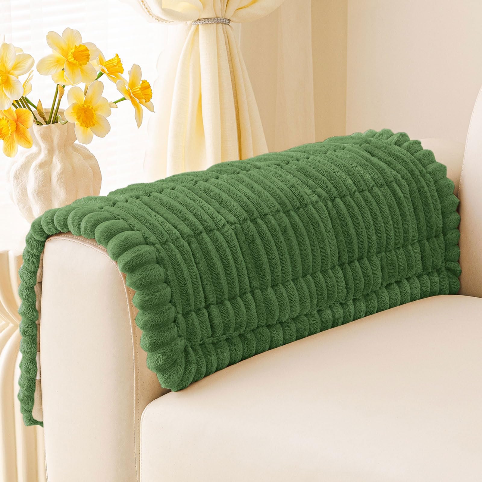 Plush Ribbed Pet Couch Cover