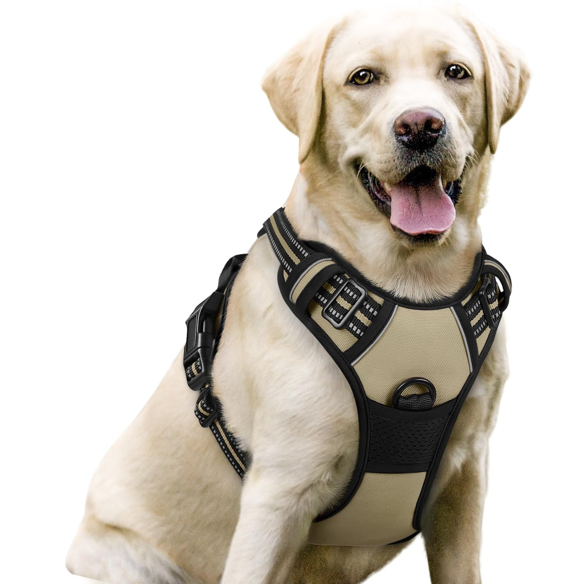 No Pull Dog Harness for Large Dogs – Adjustable Pet Vest with 2 Leash Clips