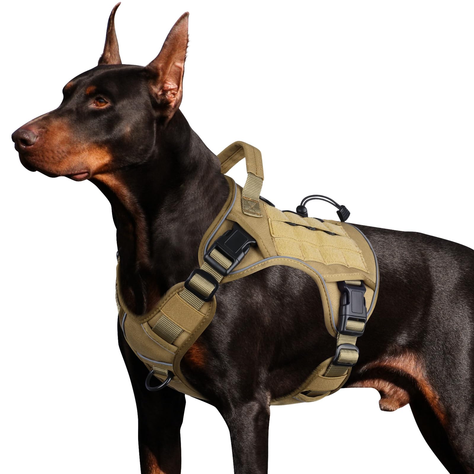 Tactical Dog Harness for Large Dogs – Adjustable No Pull Harness with Handle
