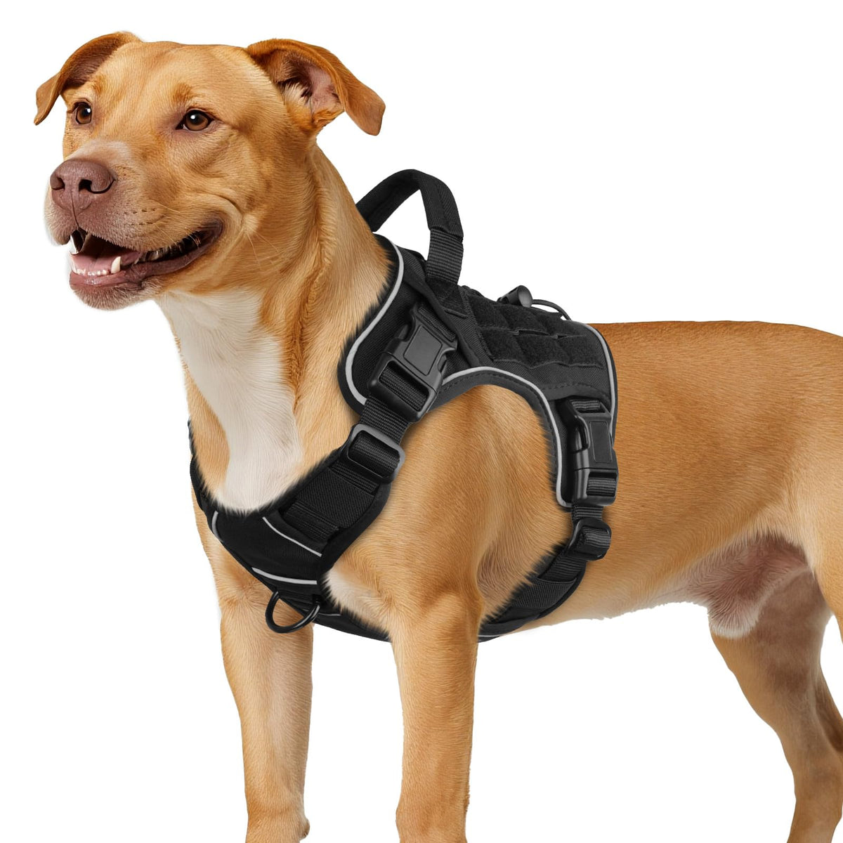 Tactical Dog Harness for Large Dogs – Adjustable No Pull Harness with Handle