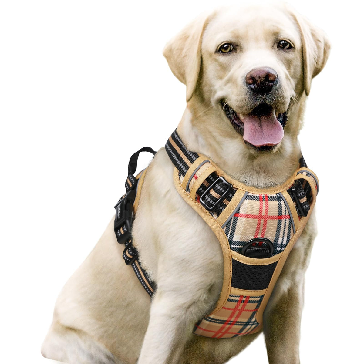 No Pull Dog Harness for Large Dogs – Adjustable Pet Vest with 2 Leash Clips