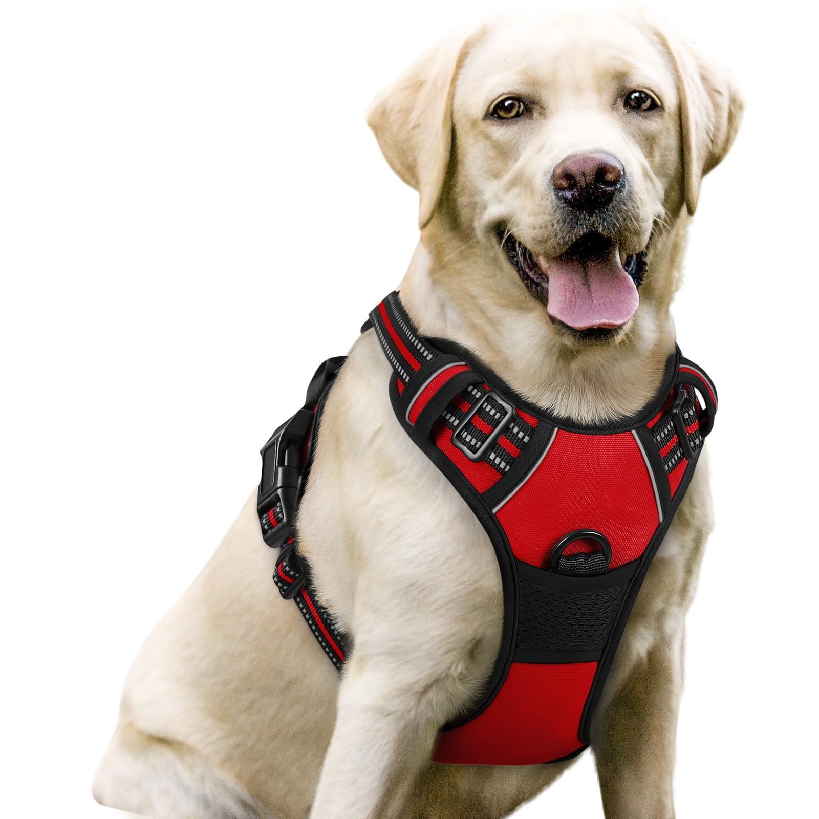 No Pull Dog Harness for Large Dogs – Adjustable Pet Vest with 2 Leash Clips