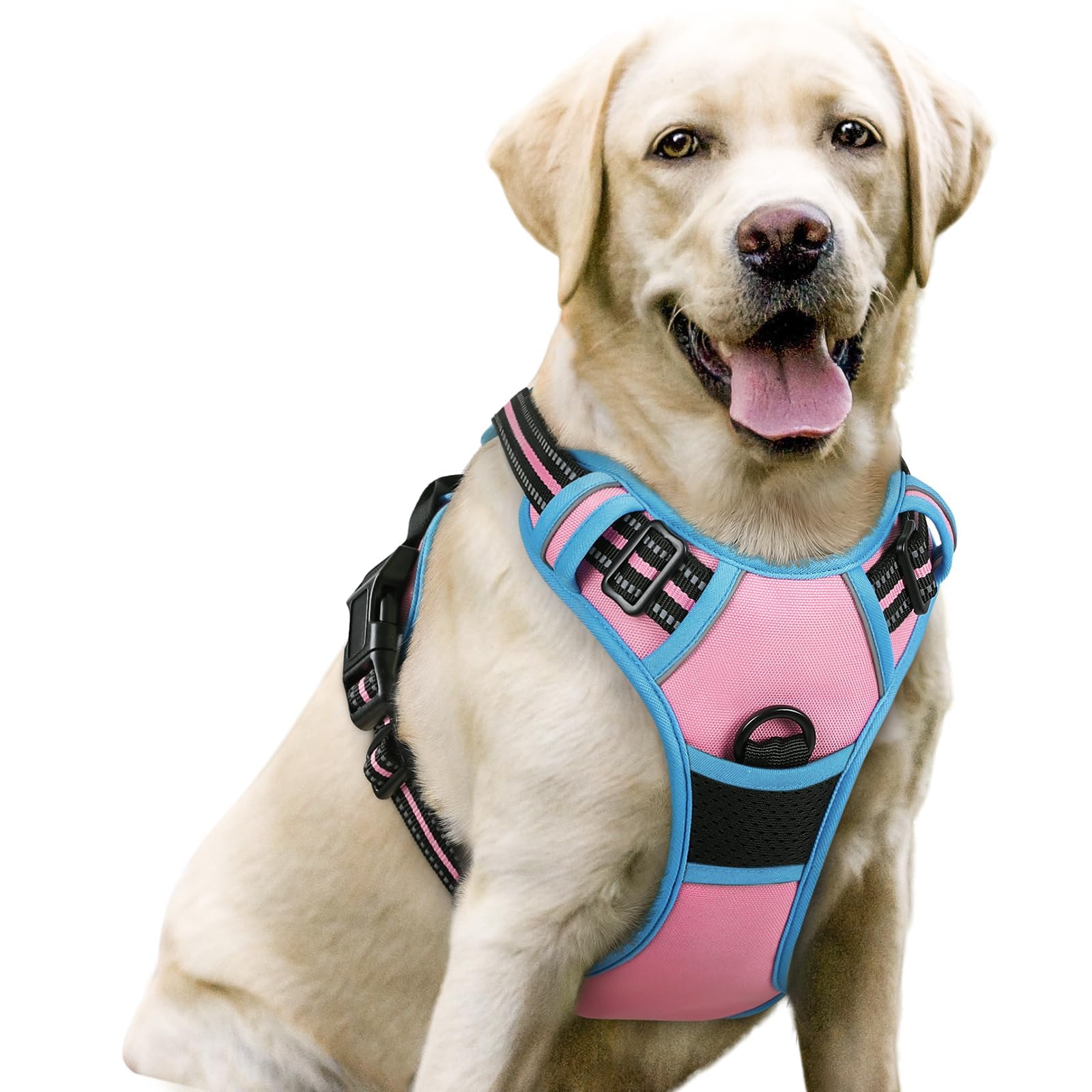 No Pull Dog Harness for Large Dogs – Adjustable Pet Vest with 2 Leash Clips