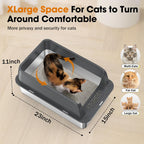 2-Pack XL Stainless Steel Cat Litter Boxes with Scoops