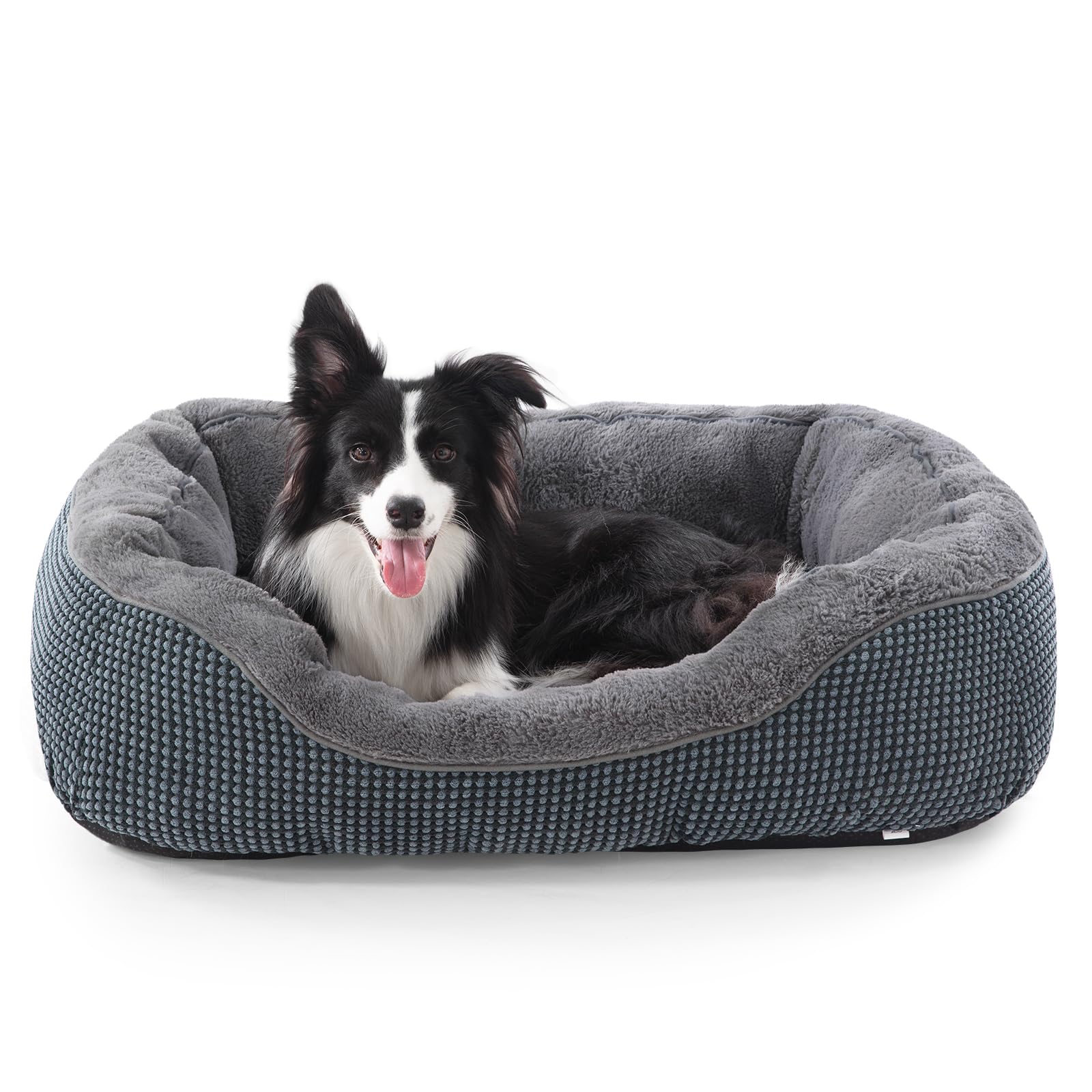 Medium Dog Bed with Raised Sides – 30" x 24" Washable Pet Bed
