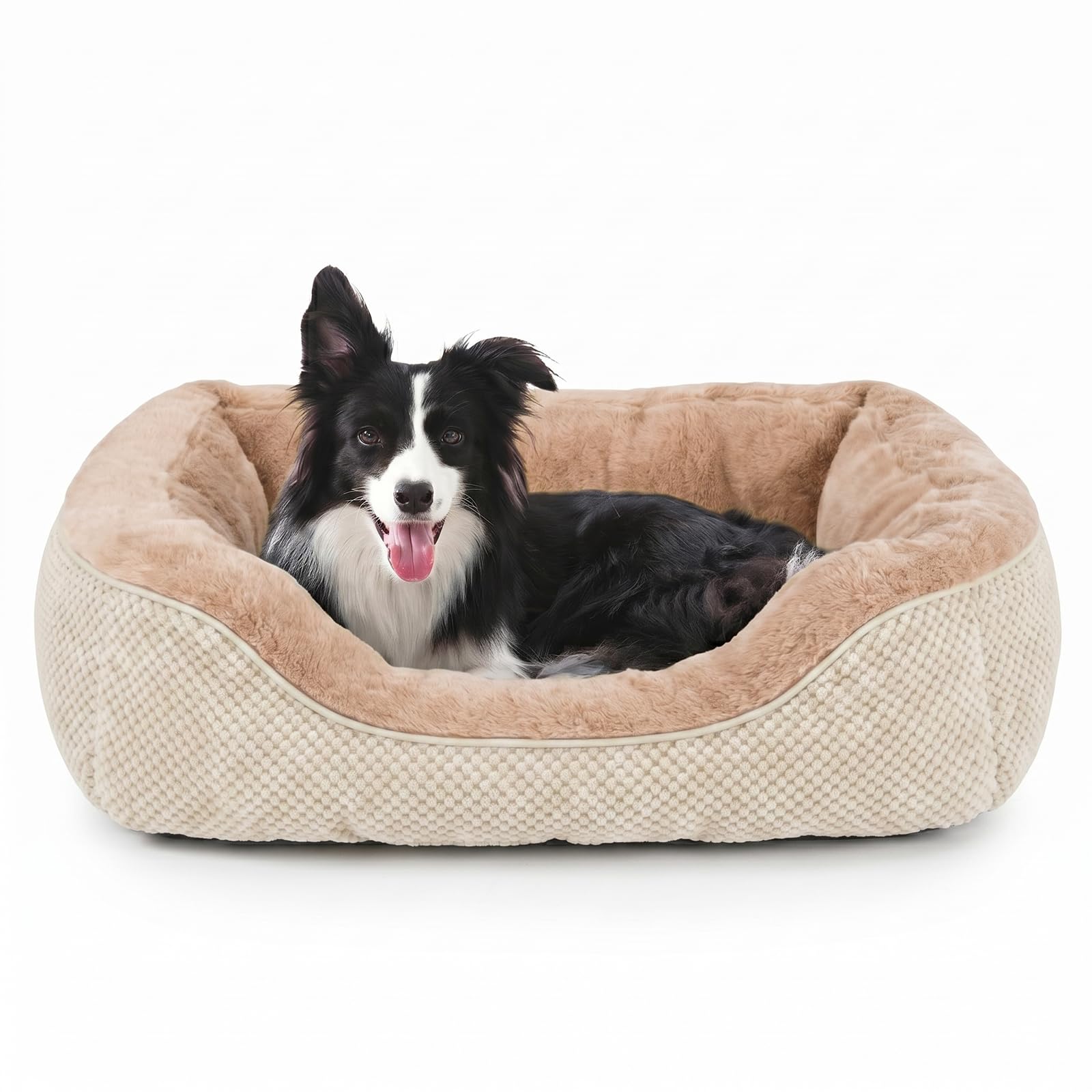 Medium Dog Bed with Raised Sides – 30" x 24" Washable Pet Bed